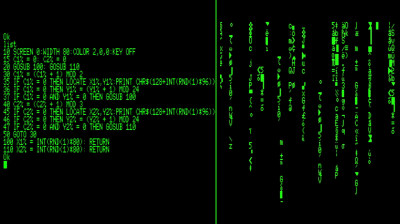 MSX MATRIX DIGITAL RAIN CODE -  Programm Basic 2.1 - 1986 Retrocomputing